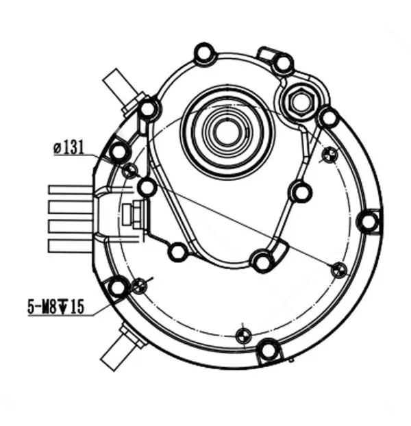 QSJ138J-90 V3 4000W-90H-PMSM : Liquid Cooled with Gearbox - Image 7