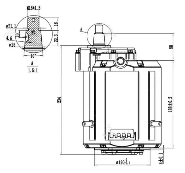 QSJ138J-90 V3 4000W-90H-PMSM : Liquid Cooled with Gearbox - Image 9